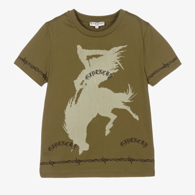 Givenchy Babies' Boys Green Cotton Gothic T-shirt