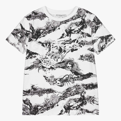 Givenchy Babies' Boys White Gothic Cotton T-shirt