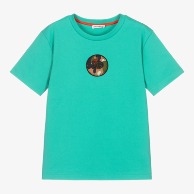 Dolce & Gabbana Babies' Boys Turquoise Blue Dg T-shirt