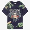 KENZO KENZO KIDS TEEN BOYS BLUE TIGER T-SHIRT