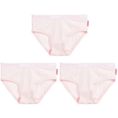 Claesen's Babies' Girls Pink Cotton Pants (3 Pack)