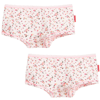 CLAESEN'S GIRLS PINK COTTON FLORAL KNICKERS (2 PACK)