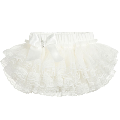 Beau Kid Baby Girls Ivory Cotton Bloomer Shorts