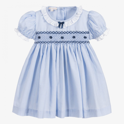 Beatrice & George Babies' Girls Blue Smocked Dress