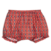 GUCCI GIRLS RED FLORAL COTTON GG BLOOMER SHORTS