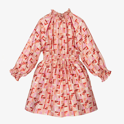 Fendi Kids' Chinese New Year Ff-logo Print Dress In Pink