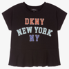 DKNY DKNY GIRLS TEEN BLACK ORGANIC COTTON TOP