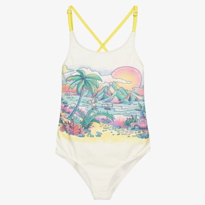 The Marc Jacobs Marc Jacobs Girls Teen Ivory Hawaiian Swimsuit