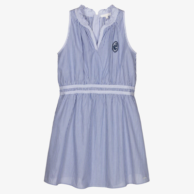 Chloé Girls Teen Blue & White Cotton Dress