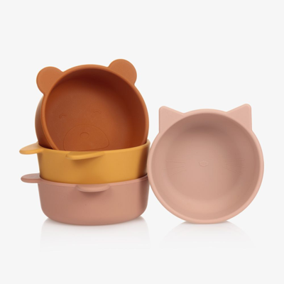 Liewood Pink Silicone Bowls (set Of 4)