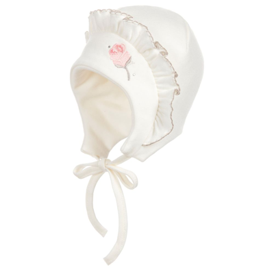 Sofija Babies' Girls Ivory Cotton Padded Bonnet