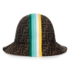 FENDI BROWN FF LOGO CLOCHE HAT