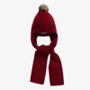 FOQUE RED KNIT HAT & SCARF