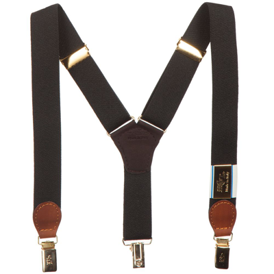 Zaccone Babies' Leather Trimmed Black Braces