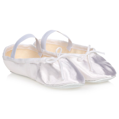Katz Kids' Girls White Satin Ballet Shoes