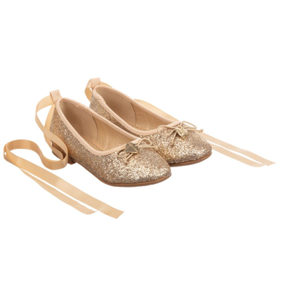 Angel's Face Kids' Girls Gold Glitter Ballerina Shoes