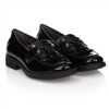 GEOX GIRLS BLACK PATENT LEATHER LOAFERS