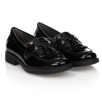 Geox Kids' Girls Black Patent Leather Loafers