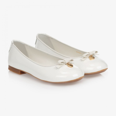 Dolce & Gabbana Kids' Bow-detail Ballerina Shoes In White
