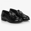 DOLCE & GABBANA BOYS TEEN BLACK LEATHER LOAFERS