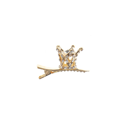 Bowtique London Kids' Girls Gold Crown Hair Clip (5cm)