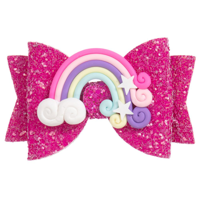 Bowtique London Kids' Girls Pink Rainbow Hair Clip (8cm)