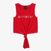 GIVENCHY TEEN GIRLS RED COTTON VEST