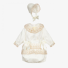 BEATRICE & GEORGE IVORY & GOLD CEREMONY OUTFIT