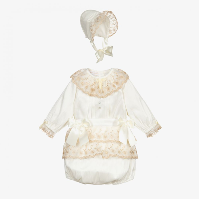 Beatrice & George Babies' Ivory & Gold Ceremony Outfit
