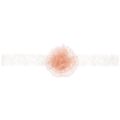 Cute Cute Kids' Girls Dusky Pink Glitter Ivory Lace Headband