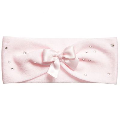 Story Loris Babies' Girls Pale Pink Headband With Diamanté & Bow