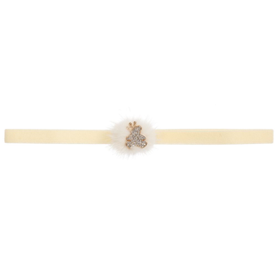 Cute Cute Babies' Girls Ivory Fur & Diamanté Headband