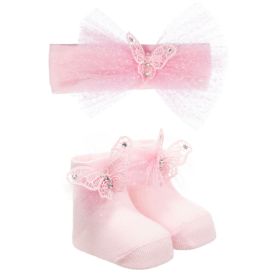 Beau Kid Babies'  Girls Pink Headband & Socks Set