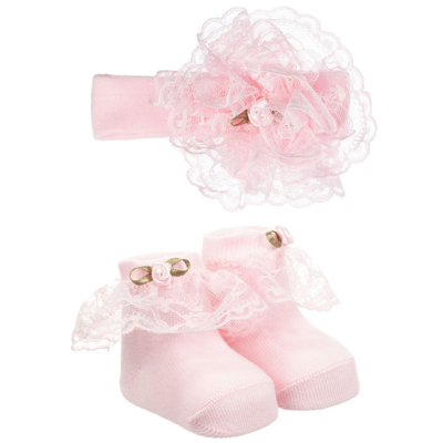 Beau Kid Babies'  Girls Pink Headband & Socks Set