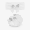 LA PERLA GIRLS WHITE BOOTIE & HEADBAND SET