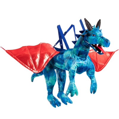 Dress Up By Design Blue & Green Dragon Costume With Red Wings