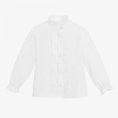 Beatrice & George Babies' Girls White Cotton Blouse