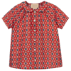 GUCCI GIRLS RED COTTON BLOUSE