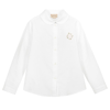 GUCCI WHITE GG EMBROIDERED BLOUSE