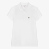 Lacoste Toddler And Little Girls Short Sleeve Polo Shirt In White