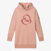 MONCLER TEEN PINK LOGO HOODIE DRESS