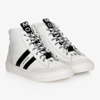 MONCLER LEATHER HIGH-TOP LOGO TRAINERS