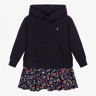 Polo Ralph Lauren Kids' Girls Blue Sweatshirt Dress