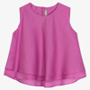 Il Gufo Double-layer Cotton Tank Top In Pink