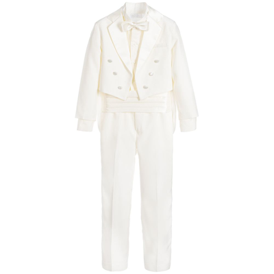 Romano Vianni Babies' Boys Ivory 5 Piece Tuxedo Suit