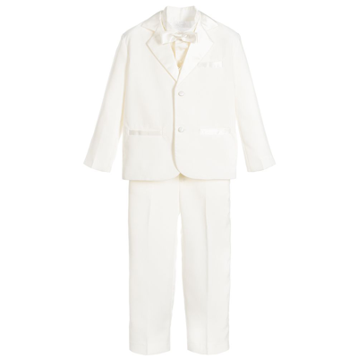 Romano Vianni Kids' Boys Ivory 5 Piece Tuxedo Suit