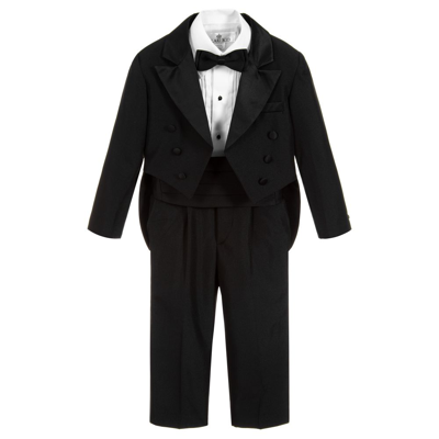 Beau Kid Boys 5 Piece Black Tuxedo Suit