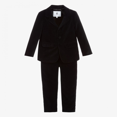 Beatrice & George Kids' Boys Black Velvet Suit