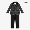 BEATRICE & GEORGE BOYS GREEN TARTAN 3 PIECE SUIT