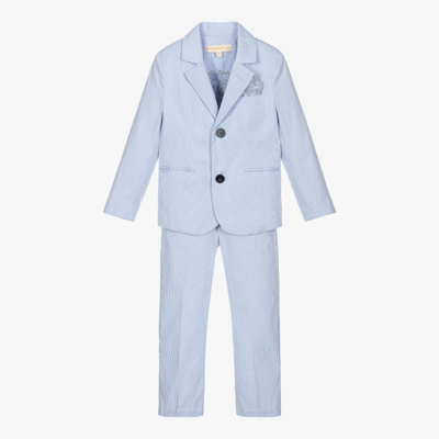 Childrensalon Occasions Kids' Blue Stripe Linen Suit